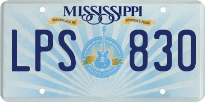 MS license plate LPS830
