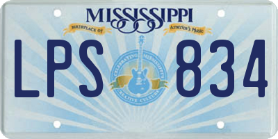 MS license plate LPS834