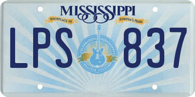 MS license plate LPS837