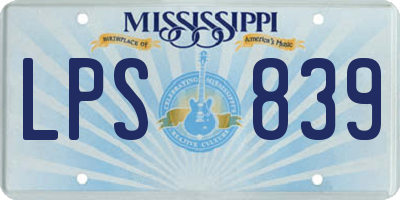 MS license plate LPS839