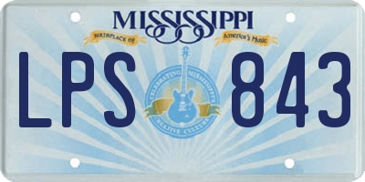 MS license plate LPS843