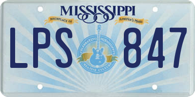 MS license plate LPS847