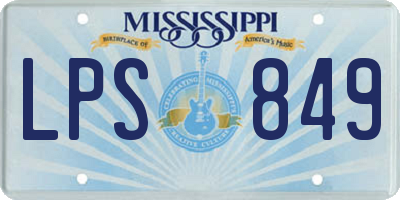 MS license plate LPS849