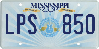 MS license plate LPS850