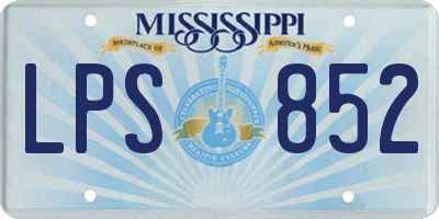 MS license plate LPS852