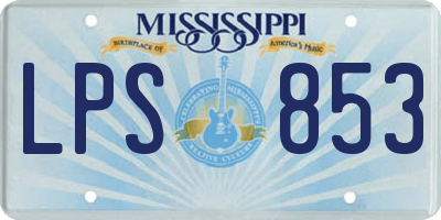 MS license plate LPS853
