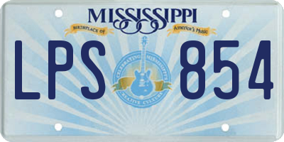 MS license plate LPS854