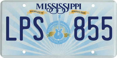 MS license plate LPS855