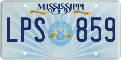 MS license plate LPS859