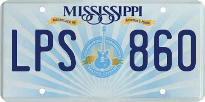 MS license plate LPS860