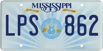 MS license plate LPS862