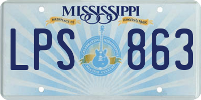 MS license plate LPS863