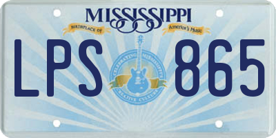 MS license plate LPS865