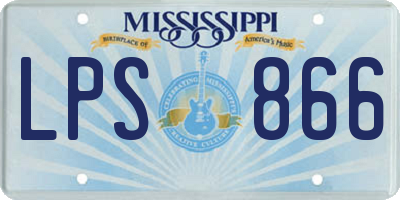 MS license plate LPS866