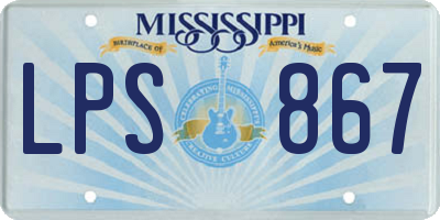MS license plate LPS867