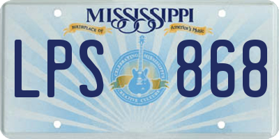 MS license plate LPS868