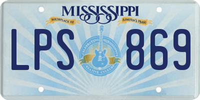 MS license plate LPS869