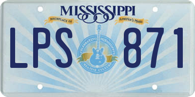 MS license plate LPS871