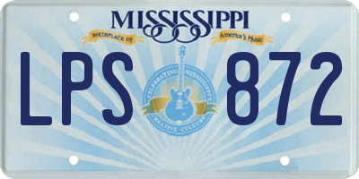 MS license plate LPS872