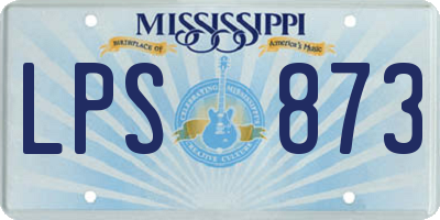 MS license plate LPS873