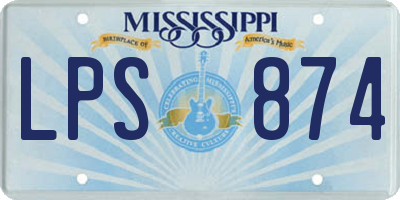 MS license plate LPS874