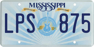 MS license plate LPS875