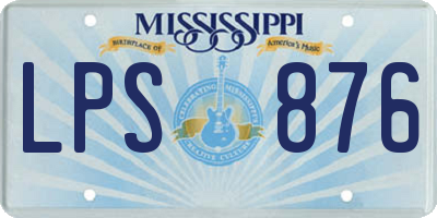 MS license plate LPS876