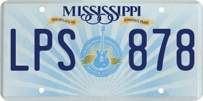 MS license plate LPS878