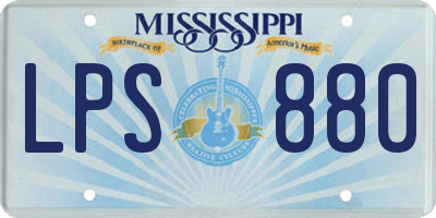 MS license plate LPS880