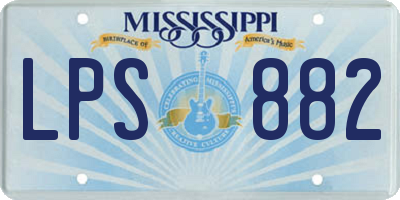MS license plate LPS882