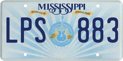 MS license plate LPS883