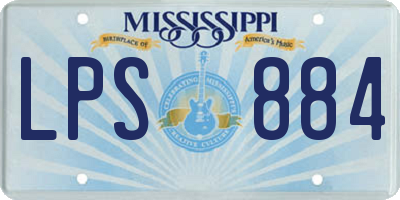 MS license plate LPS884