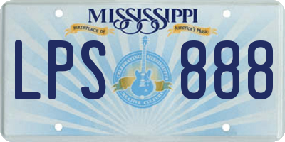 MS license plate LPS888