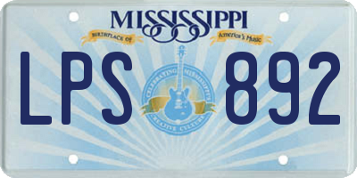 MS license plate LPS892