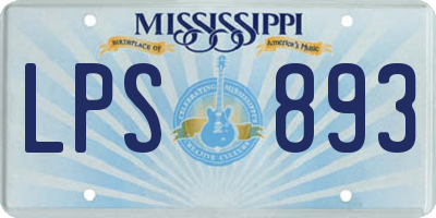 MS license plate LPS893