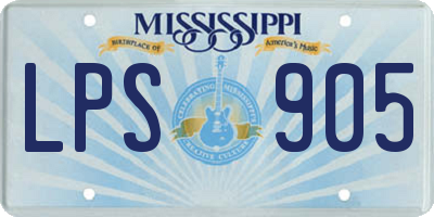 MS license plate LPS905