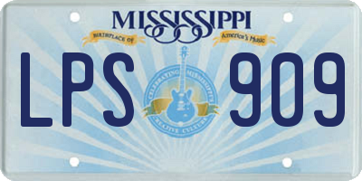 MS license plate LPS909