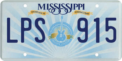 MS license plate LPS915