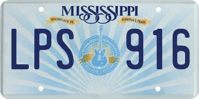 MS license plate LPS916