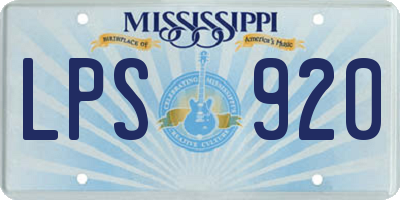 MS license plate LPS920