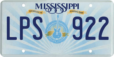 MS license plate LPS922
