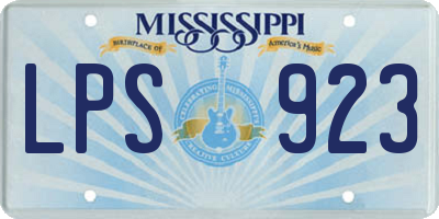 MS license plate LPS923