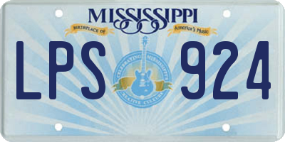 MS license plate LPS924