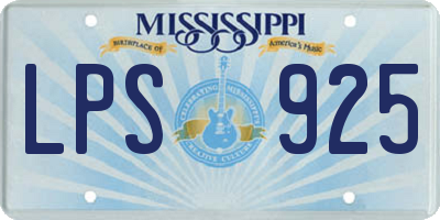 MS license plate LPS925