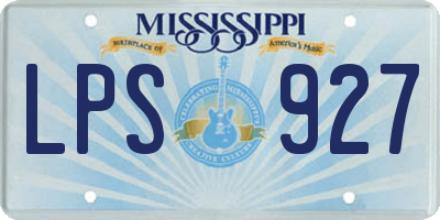 MS license plate LPS927
