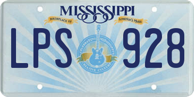 MS license plate LPS928