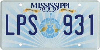 MS license plate LPS931