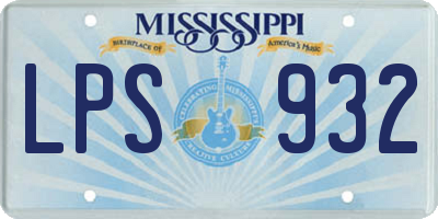 MS license plate LPS932