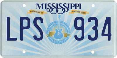 MS license plate LPS934