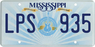 MS license plate LPS935